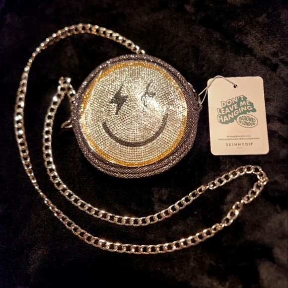 Skinnydip London Smile HotFix Mini Crossbody in Black - Picture 3 of 5